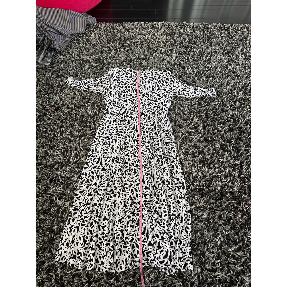 Lane Bryant Black and White Faux Wrap Maxi Dress - 14/16 - Picture 7 of 8